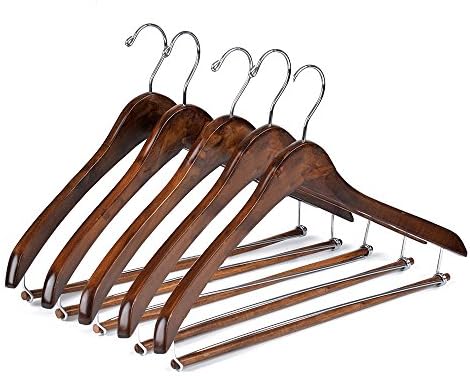 Quality Hangers Wooden Hangers Beautiful Sturdy Suit Coat Curved Hangers Great for Travelers Heavy Duty Hanger with Lock
