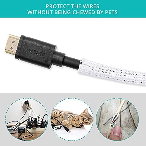 20ft 1/4 inch White Cable Sleeve