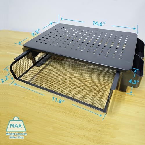 Monitor Stand Riser, Metal Laptop Stand, VMMR01-WDB
