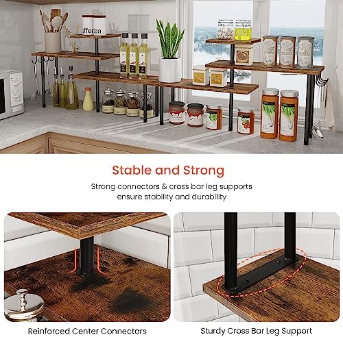 Homode Kitchen Countertop Organizer - 3 Tier Corner Shelf, Bathroom Counter Organizer, Spice Rack, Coffee Bar, Over Sink