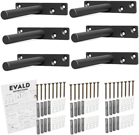 EVALD Heavy Duty Floating Shelf Brackets 4 Inch, Hidden Brackets for Shelving with Screws & Anchors, Floating Shelf Moun