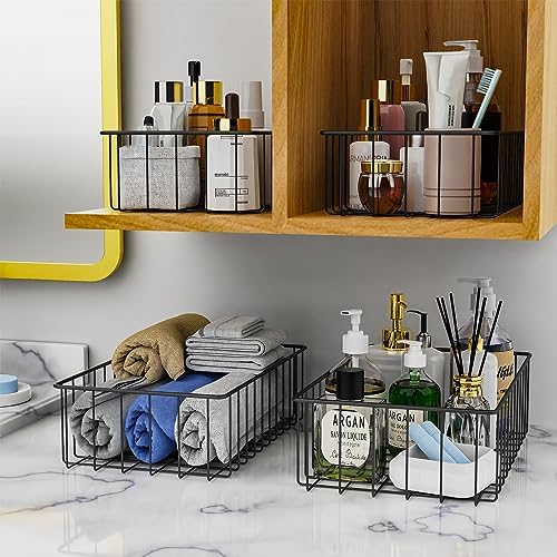 Joben Oligey 12 PACK (3 Szie) Small Wire Storage Baskets for Organizing,Pantry Organization Bins for Cabinets, Metal Bas