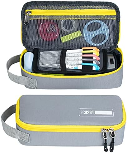 ECHSRT Large Pencil Case, Aesthetic Pen Pouch with Big Capacity, Minimalist Portable Stationery Bag with Handle for Office Organizer Aesthetic Pencil Cases
