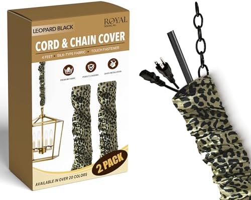 Royal Designs, Inc. Cord & Chain Cover 4 ft Silk Type Fabric, Chandelier Pendant Lighting Chain & Cable Management, Touc