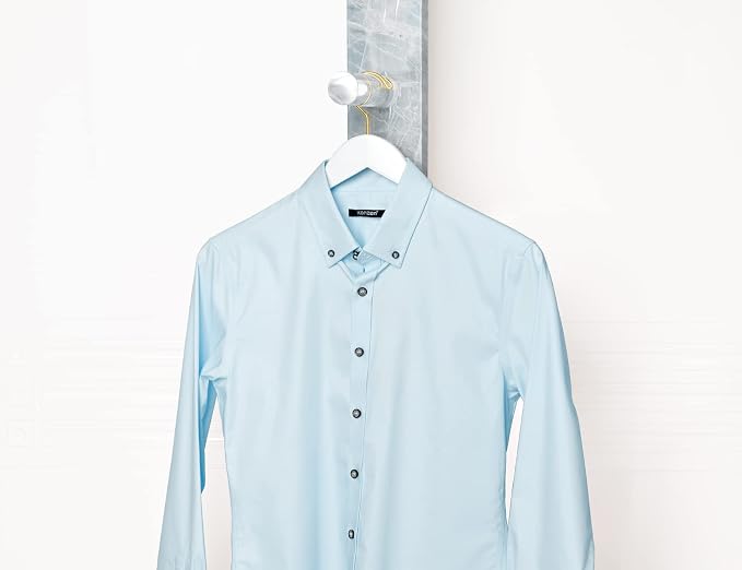 Amber Home 24 Pack White Wooden Hangers with Gold Hooks, White Wood Shirt Hangers with Notches for Dress, Coat, Bridal