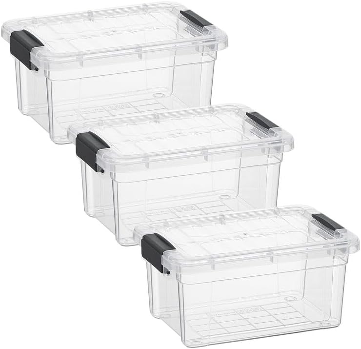 Superio 3.4 Quart Clear Plastic Storage Boxes with Lids, Stackable Organizer Containers, BPA-Free Storage Bins for Home,