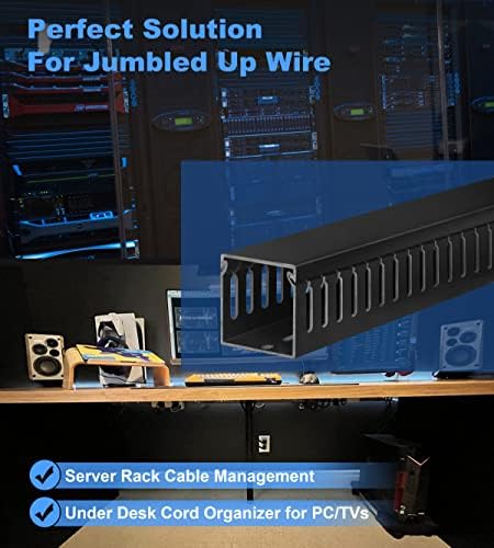 ZhiYo 2" H x 2" W Cable Raceway, Under Desk Wire Management Channel Black