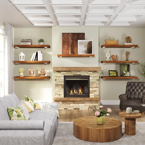 Goovilla Shelf Bracket, Floating Shelf Brackets 4 inch Long, 6 Pack, White