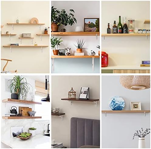 Shelf Brackets 16 Inch, Heavy Duty 90 Degree Floating Wall Shelves Brackets Triangle Shelf Brackets, Solid Stainless Ste