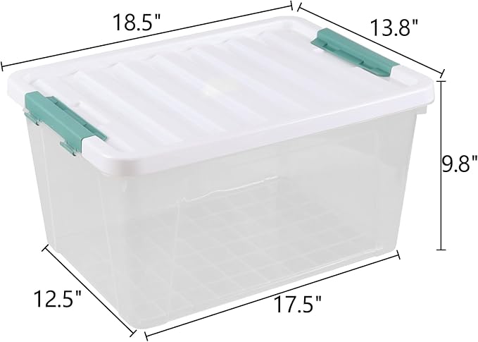 Xyskin 35 Quart Clear Large Storage Box, Plastic Storage Bins, Set of 6