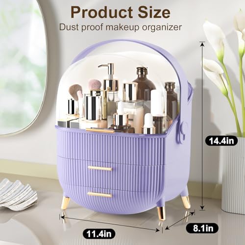Makeup Organizer for Vanity, Make up Organizers and Storage, Cosmetics Skincare Organizers with Lid and Drawers, Cosmeti