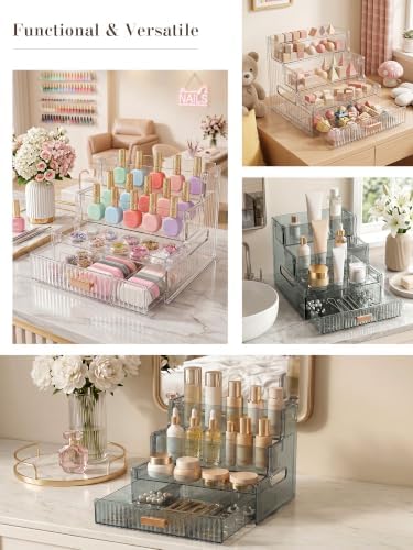 Booklov Clear Makeup Organizer Countertop for Vanity, Perfume Display Stand
