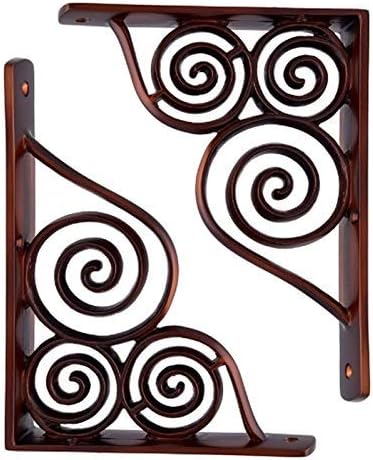 Adonai Hardware "Gilboa" Silicon Bronze Decorative Shelf Bracket (Supplied as 2 Pieces per Pack) - Distressed Silicon Br