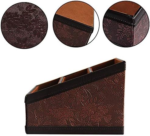 PU Leather Remote Control Holder Storage Container for TV Remote Phone Caddy Eyeglasses