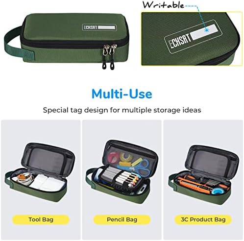 ECHSRT Large Pencil Case, Aesthetic Pen Pouch with Big Capacity, Minimalist Portable Stationery Bag with Handle for Office Organizer Aesthetic Pencil Cases