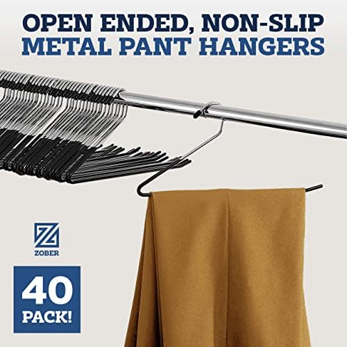 Zober Metal Pant Hangers for Jeans, Clothes Hangers for Pants, 40 Pack