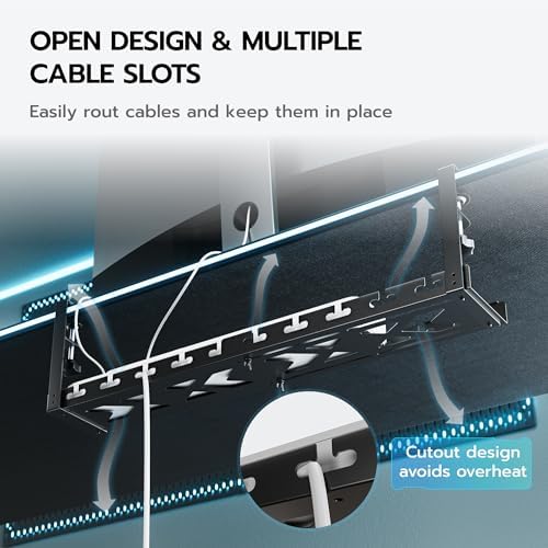 ARES WING 17"-28.7" Extendable Under Desk Cable Management Tray, No-Drill