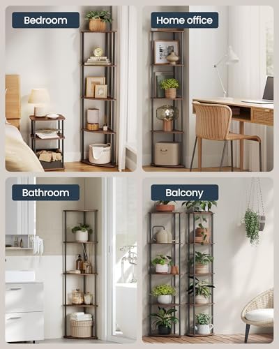 SONGMICS HOME 5-Tier Corner Shelf, Toolless Assembly