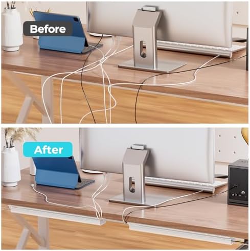 Delamu 2 Pack Safe 15.7in Tidy Cable Management Solution, Protect Kids Pets with Home Office Cable Management Under Desk
