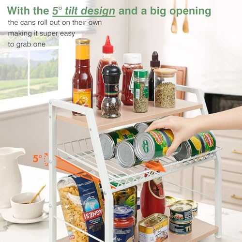 Kitchen Countertop Organizer, 3 Tiers Snack Organizer Wooden Candy Display Stand Coffee Station Organizer, Counter Stora