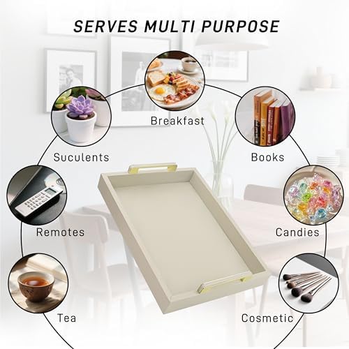 Decorative Tray, Cool Gray, 16"x12" Rectangular