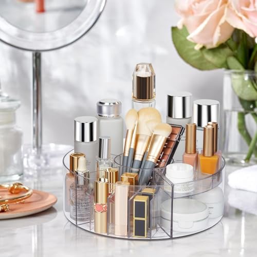 360° Rotating Makeup Organizer, 10" Clear Turntable Lazy Susan Organizer for Vanity, Bathroom Counter, Cabinet, Spinning