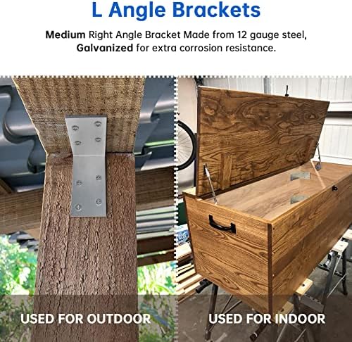 (8PCS) 3x3x1.5 L Brackets Heavy Duty, Galvanized Corner Brace
