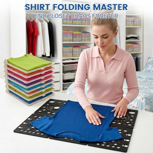 22 Pcs Clothes Organization Set - 2 Large Shirt Folding Board 27" X 23" & 20 Pack Stackable T-Shirt Organizer Trays, Dur