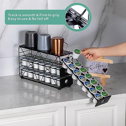 FlagShip K Cup Holder 3 Tier Coffee Pod Holder for K Cup Organizer Save Space Countertop Kitchen (42 Pods Capacity)