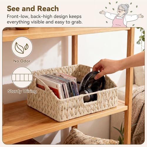 GRANNY SAYS Wicker Storage Baskets for Shelves, Large Wicker Basket