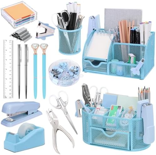 17 IN 1 Office Desk Organizer Set for Back to School Supplies Accessories