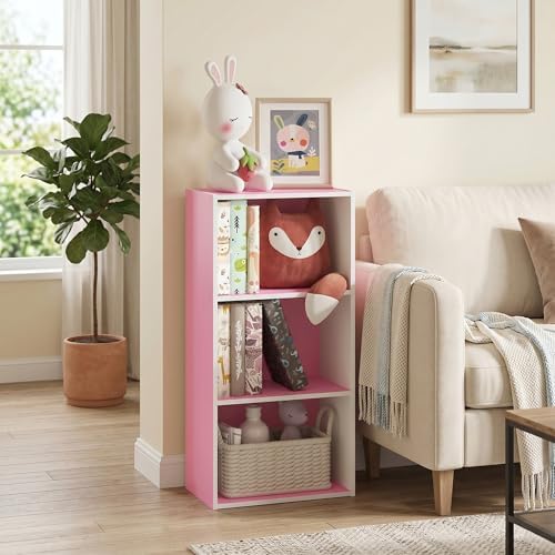 3-Tier Bookshelf, Cube Bookcase, Book Shelf, Cube Storage Organizer with Open Shelf, 9.3 x 16 x 31.4, for Home Office, L