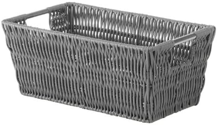 Whitmor Rattique Small Shelf Tote Grey