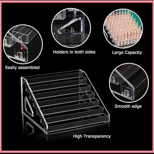 7-Tier Nail Polish Organizer Rack, 2 Pack Storage Holder Stand