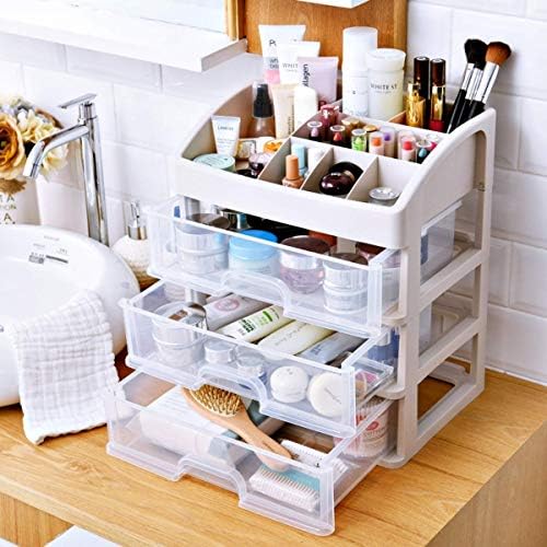 Makeup Organizer With Drawers —Bundle Countertop Organizer for Cosmetics, Vanity Holder for Lipstick, Brushes, Lotions, 
