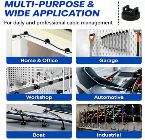 30 Pcs Magnetic Zip Tie Mounts with 300 Cable Ties Magnetic Cable Clips Magnet Cable Holder and Wire Holder for Cable Ma