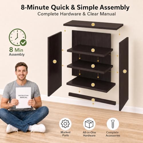 WannabeMyself【Easy Assembly】 Open Display 3-Tier Bookshelf,Storage Organizer,Bookcase for Living Room, Bedroom, Home Off