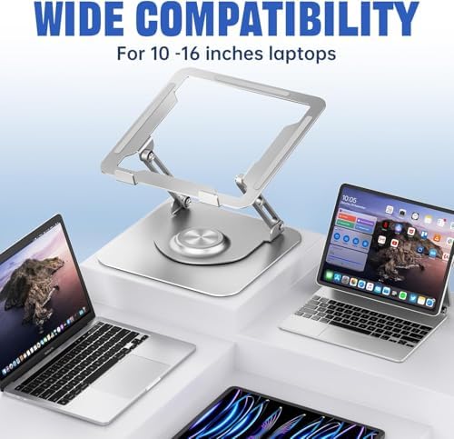 Laptop Stand for desk(360°Rotating),Aluminum laptop Riser for 10-16"Laptops