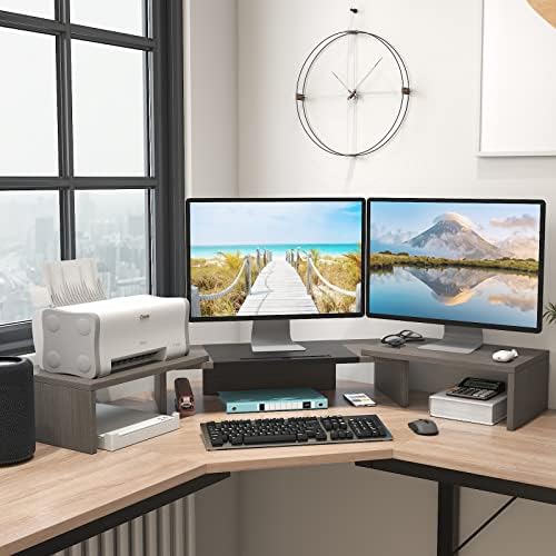 WESTREE Triple Dual Monitor Stand Riser, 56" Extra Long Monitor Stand for 1~2~3 Monitors, Monitor Stand with Length and 