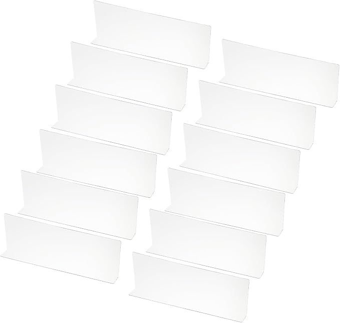 PATIKIL 12 Pack Shelf Dividers for Closet Organization, 13.8x1.57x4.7 Acrylic Closets Separator Kitchen Cabinet Shelves Under Bed Blocker for Bedroom Kitchen Office, Clear