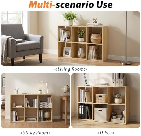 WannabeMyself【Easy Assembly】 6 Cube Storage Organizer with Anti-Tipping Kits,Reversible Open Back Book Shelf, Bookcase f