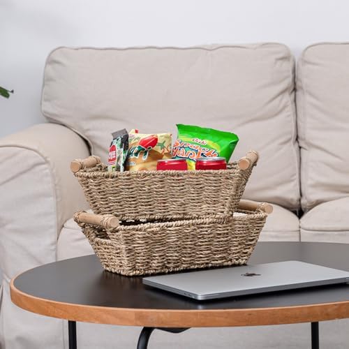 Small Wicker Baskets,small baskets for organizing,wicker storage Basket,small woven basket Seagrass Storage Baskets,Ratt