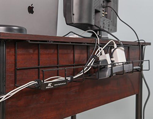 Simple Cord Wire Tray Desk Cable Organizer - 32" Open Slot Raceway to Hold Cables, Cords, or Wires on Desks - Office Cab