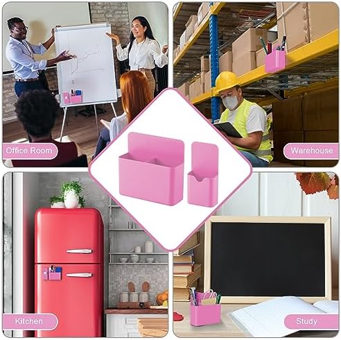 KITANIS Magnetic Pen Holder,2 Pack Magnetic Dry Erase Marker Holder with Generous Compartments,Strong Magnet Storage Marker Pen Pencil Organizer for Refrigerator,Whiteboard,Locker Accessories