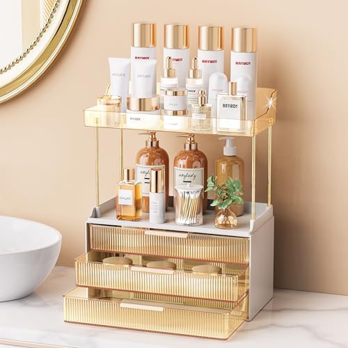 Anylady Bathroom Organizers and Storage, Makeup Organizer (Sturdy Durable Attractive), Ideal for Vanity, Countertop, Cou