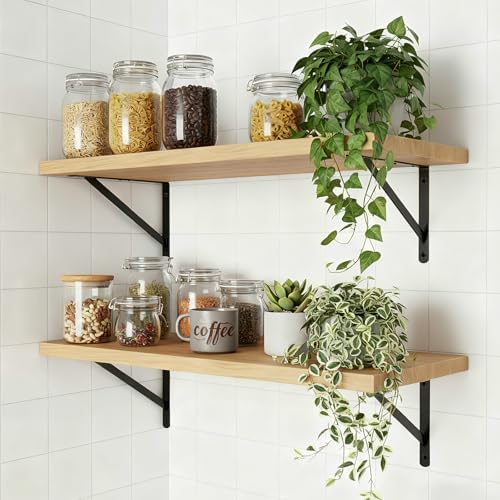 Hiceeden 12 Pack Heavy Duty Shelf Brackets, 12 in X 8 in Wall Mount Steel L Shelf Bracket, Angle Brackets for Floating S