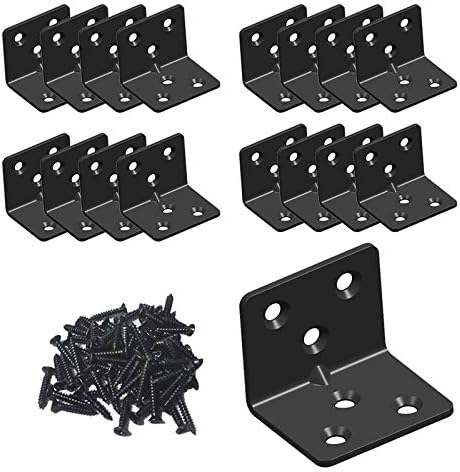 Black Stainless Steel Shelf Bracket,Joint Right Angle Bracket,L Shape Heavy Duty Metal Corner Brace Shelf Supporter for 