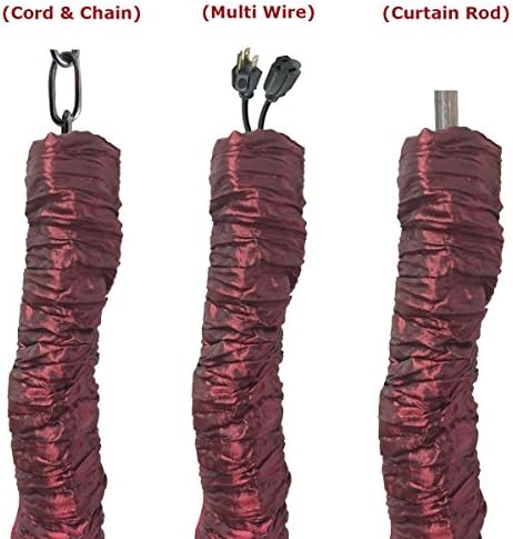 Royal Designs, Inc. CC-7-MA Maroon Cord & Chain Cover- 4 feet- Silk-type Fabric Touch Fastener - Use for Chandelier Ligh