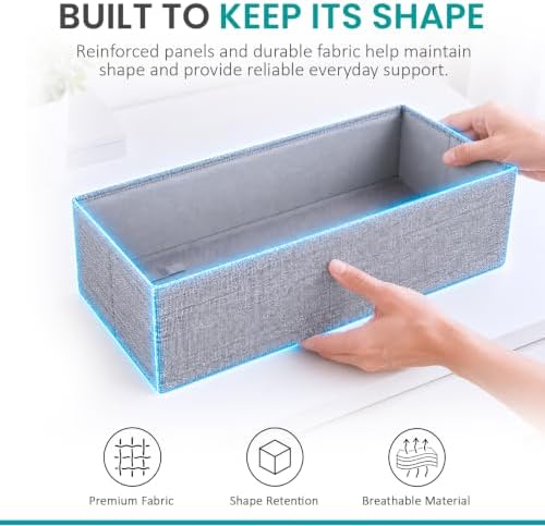 ZENO Drawer Organizer for MALM Furniture - 4 Pack Clothes Organizer and Storage - Fabric Closet Divider Baskets for Underwear, Socks & Clothes - Nursery Dresser & Wardrobe Organization System