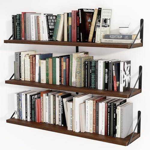 Heimlove Floating Book Shelves for Wall,35.4 Inches Long Wall Mounted Bookshelves,Heavy Duty Bracket Shelves for Living 